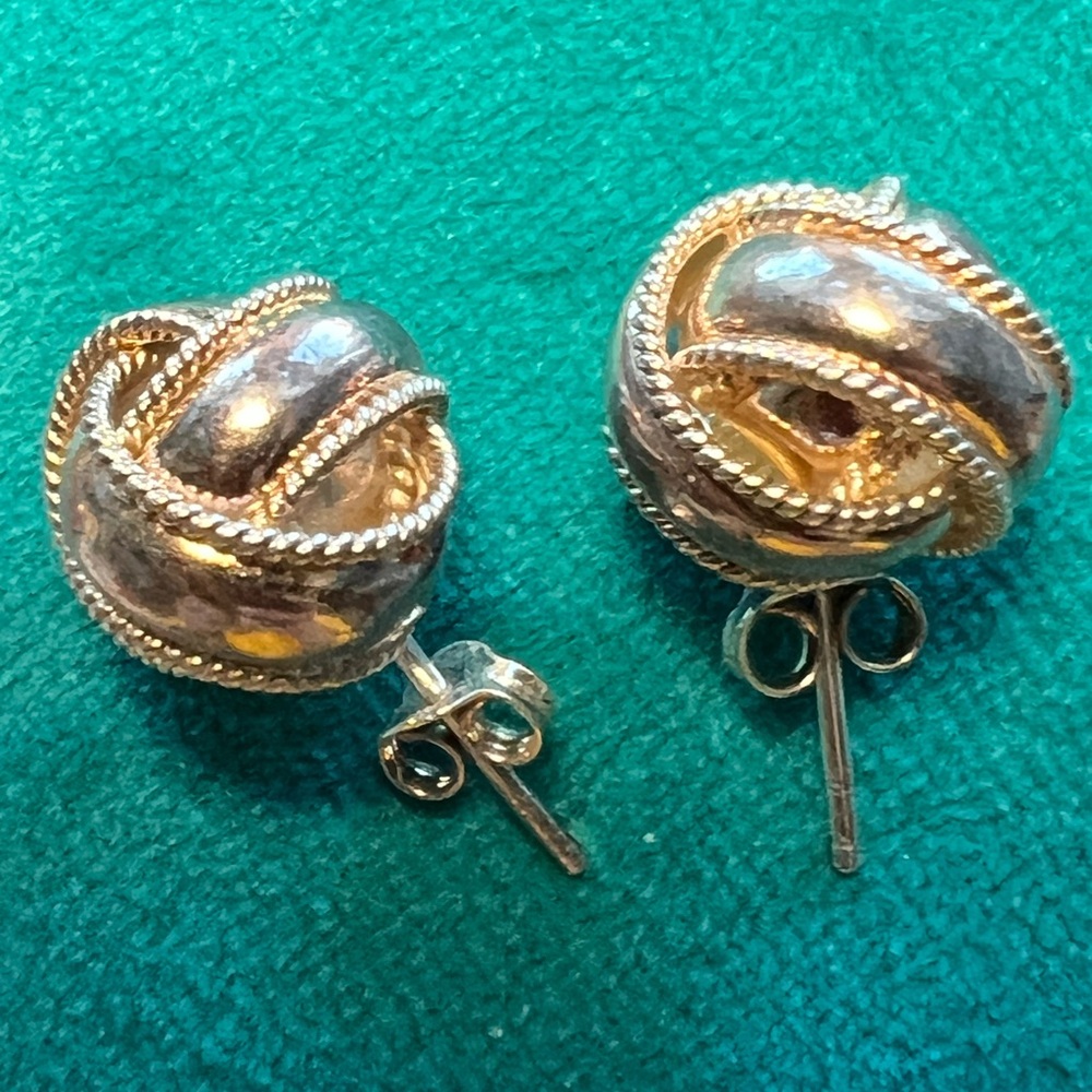Vintage SS 925 Knot Ball Stud Earrings.